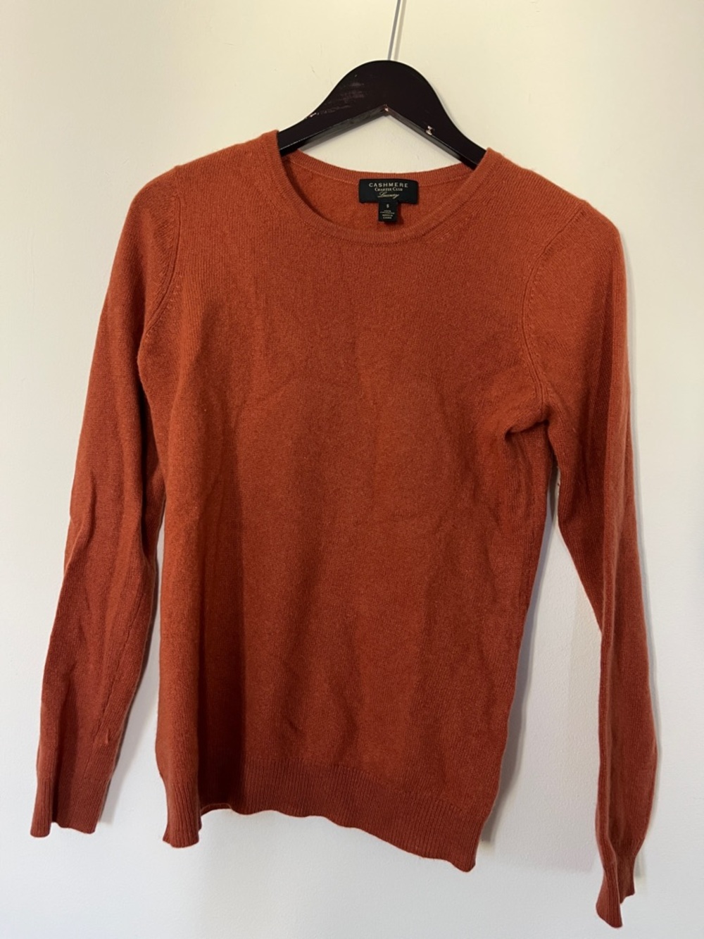 100% cashmere crewneck Sweater - Rust Orange